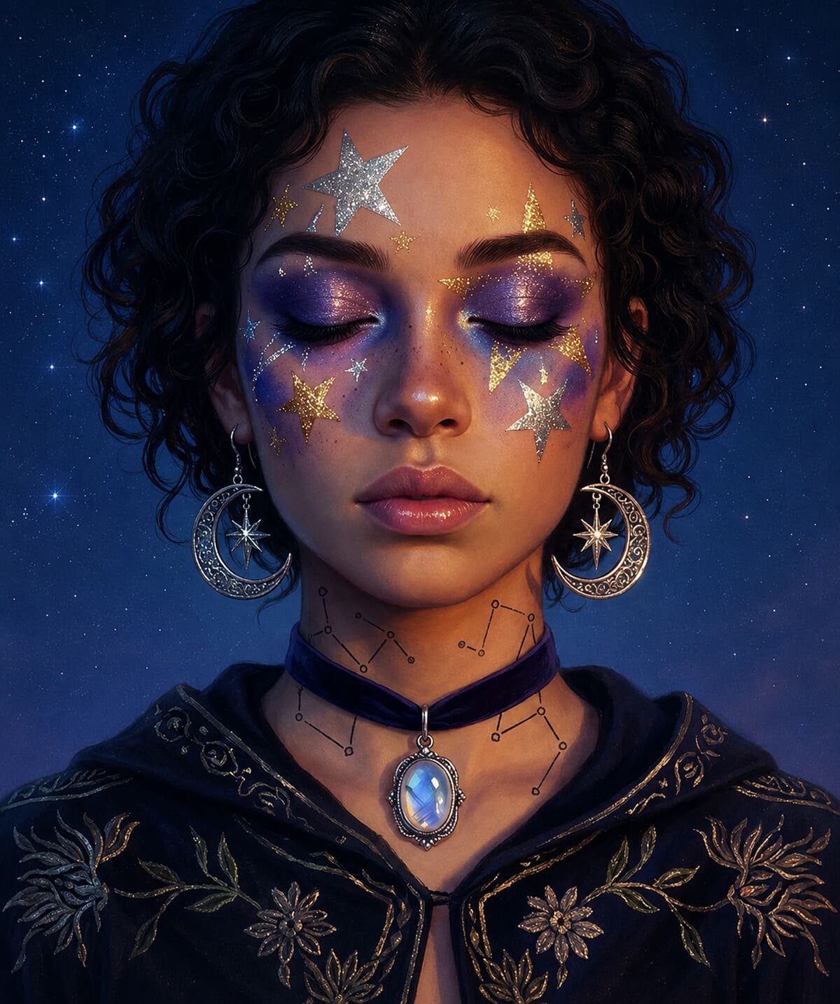 Celestial face paint portrait - Image 2